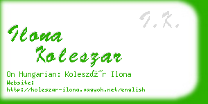 ilona koleszar business card